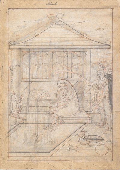 Signora che Sta per Fumare un Narghilè, ca. 1790 da Unbekannt