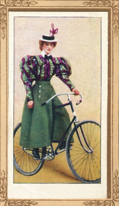 Ciclista donna con gonna divisa, 1939 da Unbekannt
