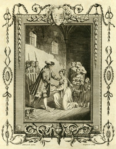 Lady Elizabeth Grey che chiede a Edoardo IV di restituirle le sue terre, 1461, 1783 da Unbekannt