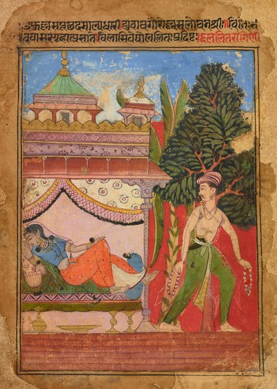 Lalit Ragini, foglio da un Ragamala, ca. 1605-1610 da Unbekannt