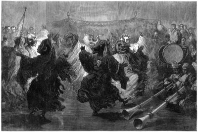 Danza Lama a Jummoo, eseguita davanti al Principe di Galles, 1876 da Unbekannt