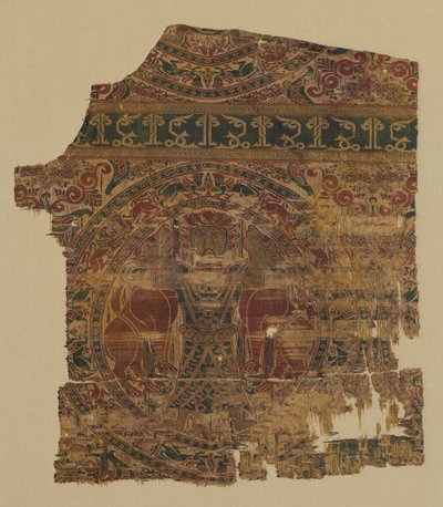 Lampasso con strangolatore di leoni, da una dalmatica di San Bernardo Calvo, 1200-1243 da Unbekannt