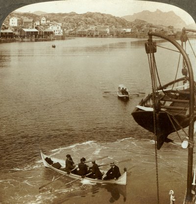 Sbarco da un piroscafo in paese artico, Svolvaer, Isole Lofoten, N. Norvegia, c1905 da Unbekannt