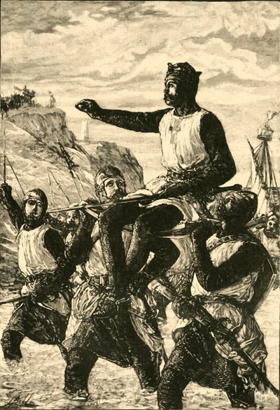 Sbarco di Ruggero Guiscardo in Sicilia, 1057, 1890 da Unbekannt