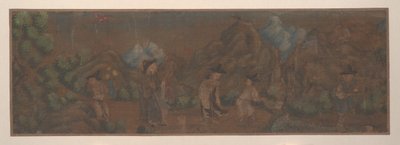 Dipinto di paesaggio con figura in ambientazione boschiva da Unbekannt