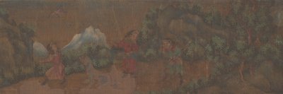 Dipinto di paesaggio con figura in ambientazione boschiva da Unbekannt