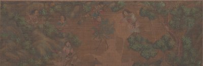 Dipinto di paesaggio con figura in ambientazione boschiva da Unbekannt