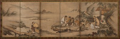 Paesaggio: i Sette Saggi del Bosco di Bambù, periodo Momoyama, 1568-1615 da Unbekannt