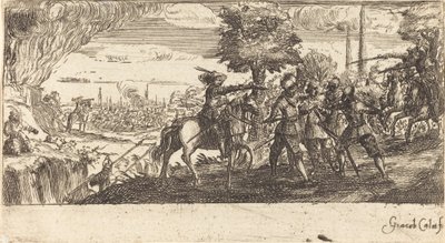 Paesaggio con scena di battaglia da Unbekannt