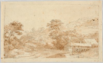 Paesaggio con Mulino ad Acqua da Unbekannt