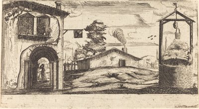 Paesaggio con un pozzo da Unbekannt