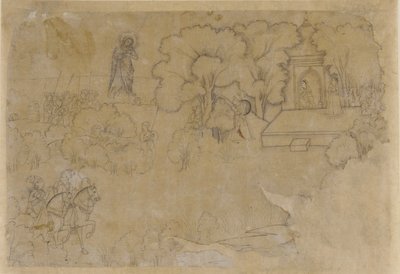Paesaggio con figura della Vergine Maria da Unbekannt