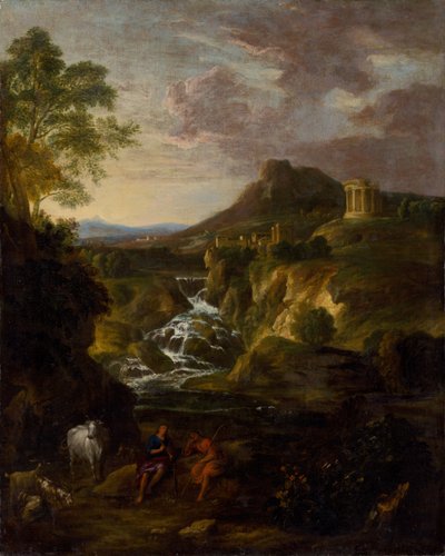 Paesaggio con le cascate di Tivoli da Unbekannt