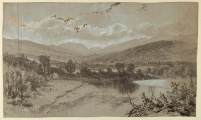 Paesaggio con tre edifici da Unbekannt