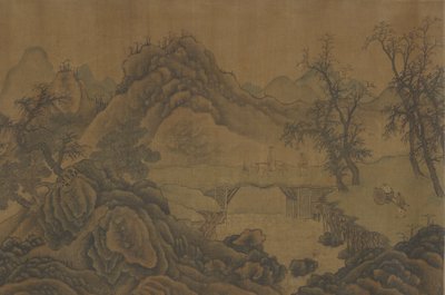 Paesaggio con viaggiatori da Unbekannt