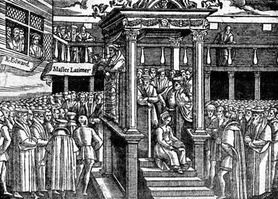 Latimer predica davanti al re Edoardo VI, c1550 da Unbekannt