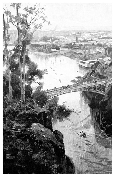 Launceston, dal Cataract Bridge, Tasmania, Australia, 1886 da Unbekannt