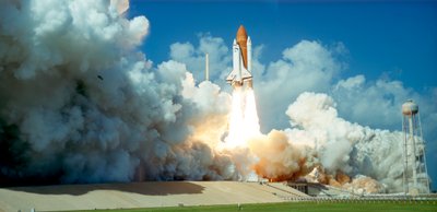 Lancio dello Space Shuttle Challenger dal Kennedy Space Center, Florida, USA da Unbekannt