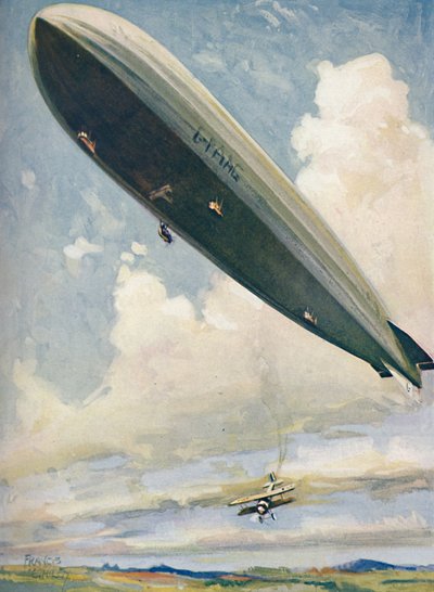 Lancio di un aeroplano da un dirigibile in volo, 1927 da Unbekannt