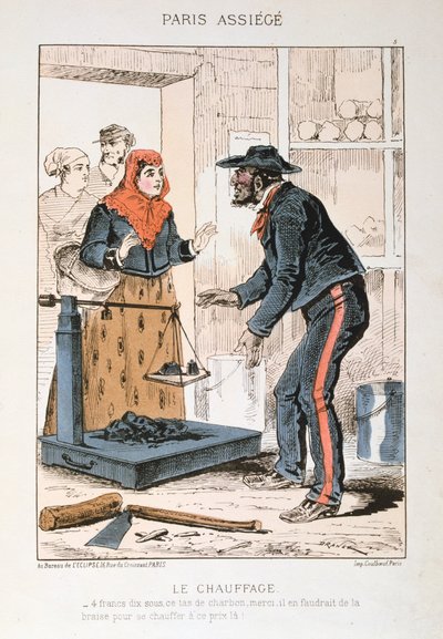 Le Chauffage, Assedio di Parigi, 1870-1871 da Unbekannt