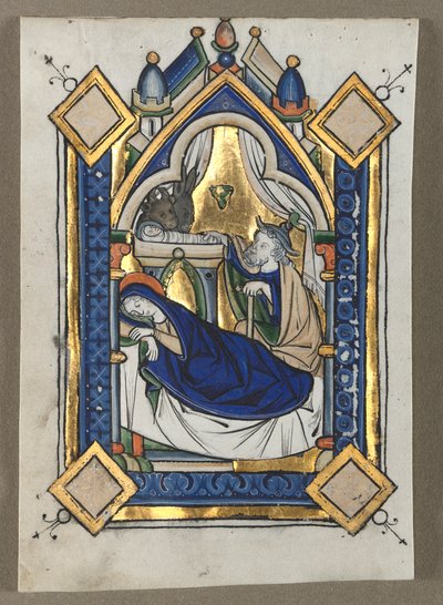 Foglia estratta da un Salterio: La Natività, c. 1260 da Unbekannt