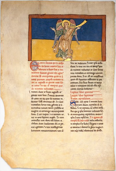 Foglio da un Manoscritto di Beatus: il Settimo Angelo Proclama il Regno del Signore, ca. 1180 da Unbekannt
