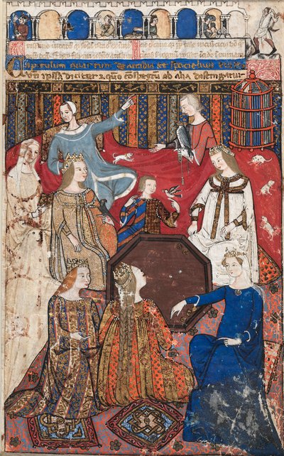 Foglia da un Trattato di Cocharelli sui Vizi: Accidia e la Sua Corte, c. 1330-40 da Unbekannt
