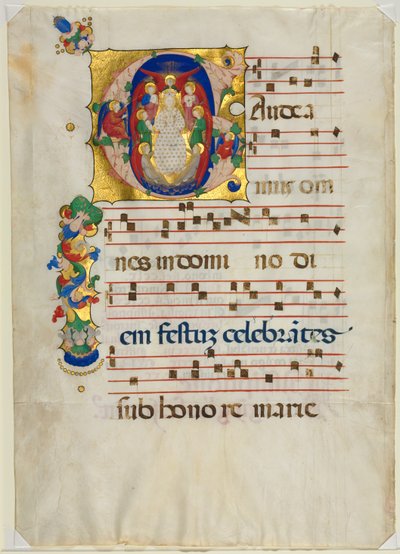 Foglia da un Graduale con Iniziale Istoriata G: Maria come Regina del Cielo, c. 1425-1450 da Unbekannt