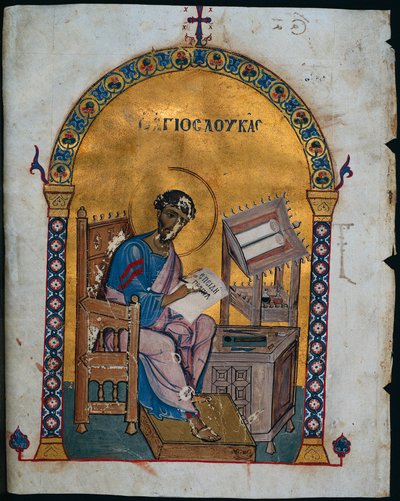 Foglio di un lezionario con San Luca, 1057-1063 da Unbekannt