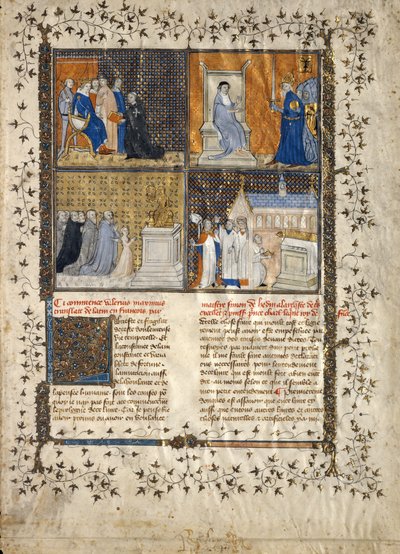 Foglio da un manoscritto di Valerio Massimo, francese, ca. 1380-90 da Unbekannt