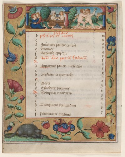 Foglio da un Salterio e Libro di Preghiere: Pagina del Calendario con Lavori verso, c. 1524 da Unbekannt