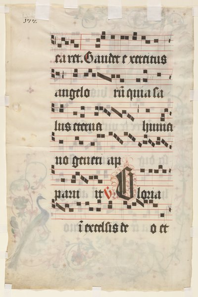 Foglio da un antifonario: Testo verso, c. 1480 da Unbekannt