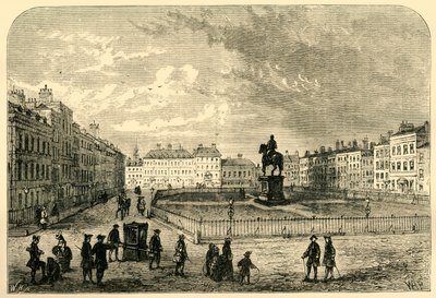 Leicester Square, circa 1750, 1881 da Unbekannt