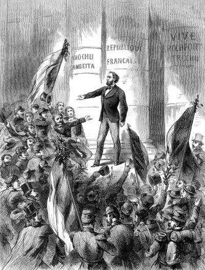 Léon Gambetta proclama la Repubblica di Francia, 4 settembre 1870 da Unbekannt