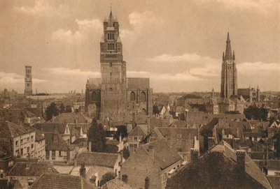 Les trois Tours Beffroi, Cathédrale et Eglise Notre-Dame, c1928 da Unbekannt