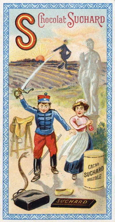 Lettera S: sole, semina, seminatore, servo, stupore, soldato, spada, sella, serpente, statua, zoccolo, borsa. Incisione dell