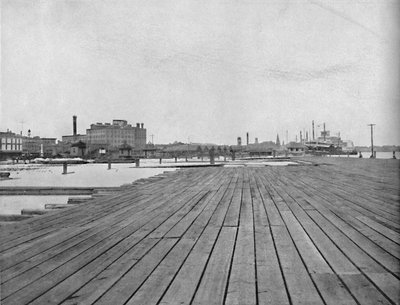 Argine e molo dei battelli a vapore, New Orleans, c1897 da Unbekannt