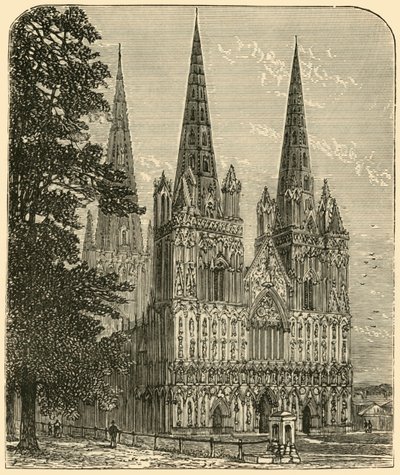 Cattedrale di Lichfield - La Facciata Ovest, 1898 da Unbekannt