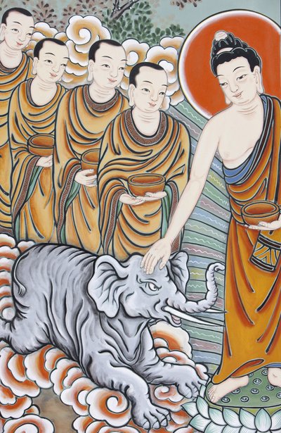 Vita di Buddha Addomesticare un elefante, Seoul, Corea del Sud da Unbekannt