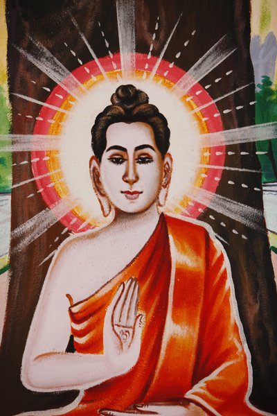 La vita del Buddha Insegnando le quattro nobili verità, Siem Reap, Cambogia da Unbekannt