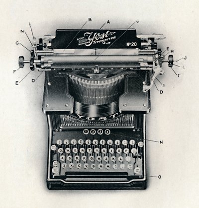 Macchina da scrivere Light Running Yost, 1916 da Unbekannt