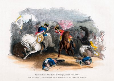 Il Cavallo di Ligonier alla Battaglia di Dettingen, 20 giugno 1743 da Unbekannt
