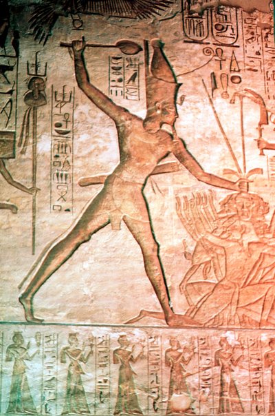 Rilievo in pietra calcarea dal Tempio di Ramesse II, Abu Simbel, Egitto, XIII secolo a.C. da Unbekannt