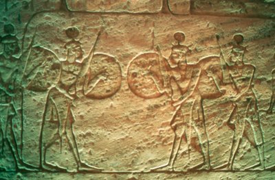 Rilievo in calcare che mostra soldati ittiti, Tempio di Abu Simbel, Egitto, XIV-XIII secolo a.C. da Unbekannt