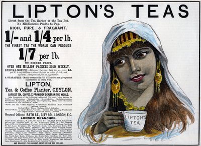 Pubblicità del tè Lipton, 1893 da Unbekannt