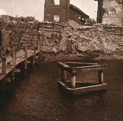 Casa del guardiano della chiusa, Nieuwpoort, Fiandre, Belgio, c1914-c1918 da Unbekannt