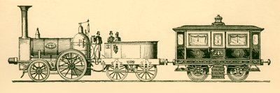 Locomotiva e Salone Reale, Ferrovia Londra e Birmingham, 1843, 1930 da Unbekannt