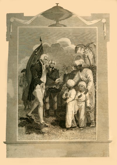 Lord Cornwallis riceve i figli di Tippoo Saib, c1780s, 1816 da Unbekannt
