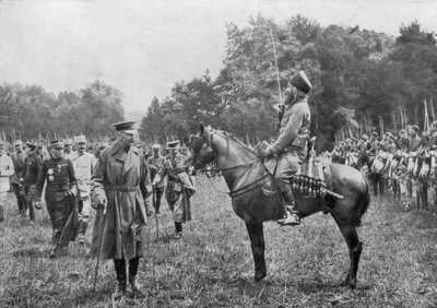Lord Kitchener che ispeziona le truppe algerine, Francia, Prima Guerra Mondiale, 16 agosto 1915 da Unbekannt