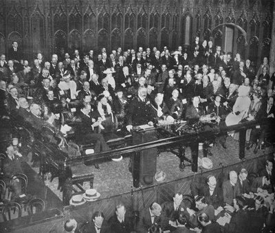 Lord Kitchener che fa un appello di reclutamento alla Guildhall, 1915 da Unbekannt